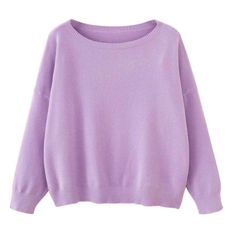Scoop Neck Knitted Sweater