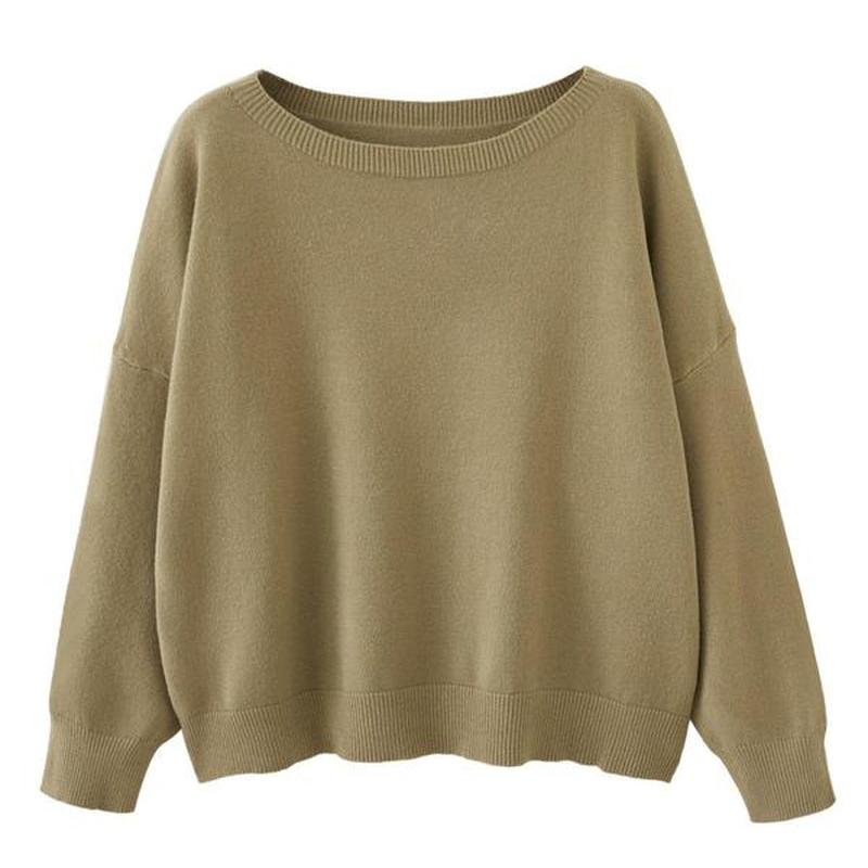 Scoop Neck Knitted Sweater